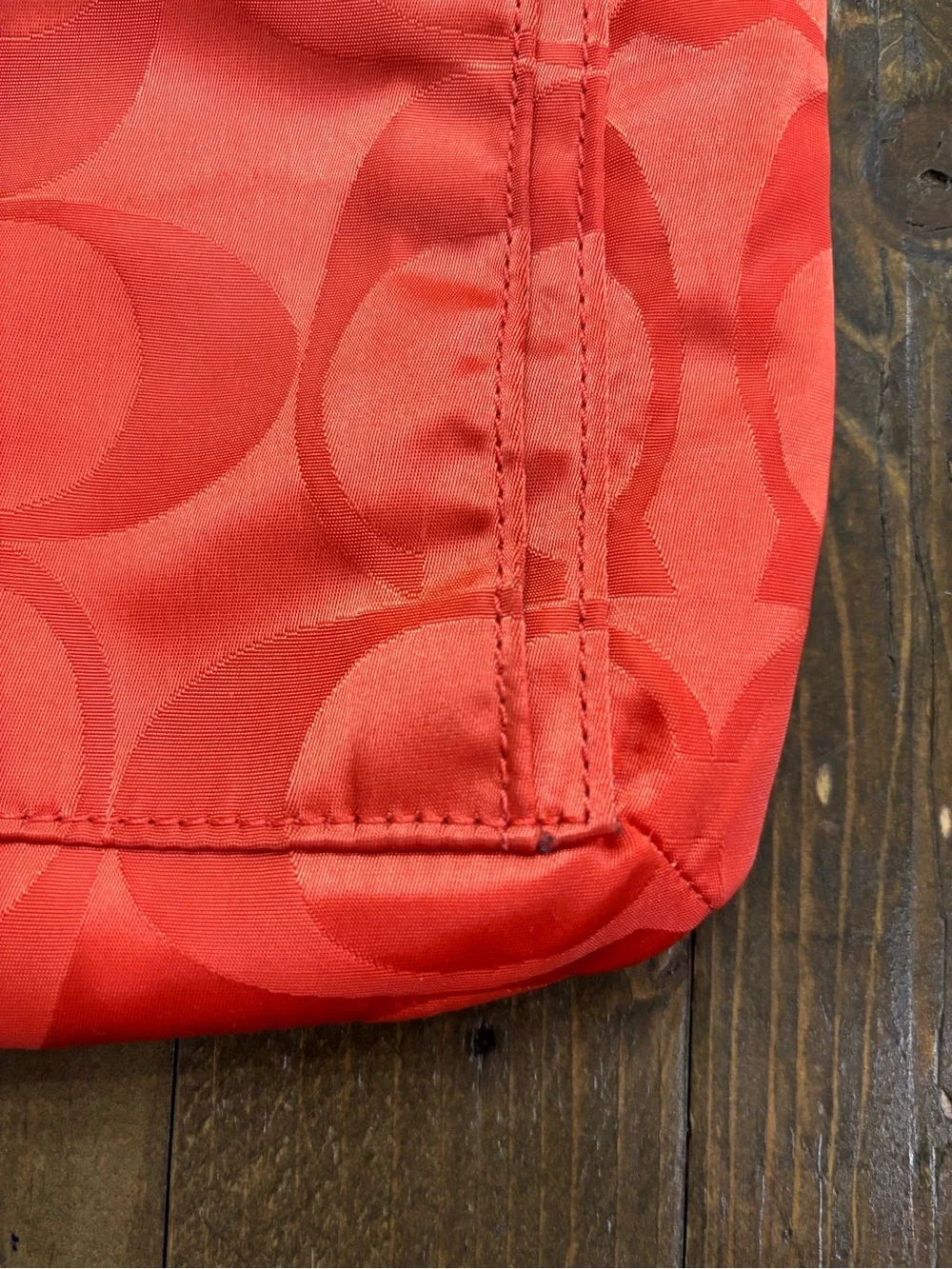 Coach Getaway Signature Nylon File Bag in Coral Red